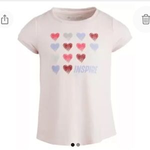 NEW Ideology Girls Toddler Heart Inspire Tee Shirt Top, Size 4T, Pink